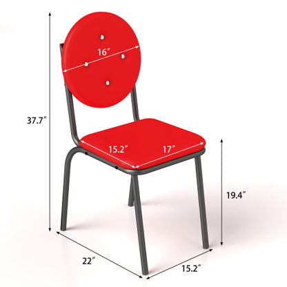 4-piece Bar Stools Faux Leather Dining Chairs With Waterproof Surface And Metal Legs - view 6