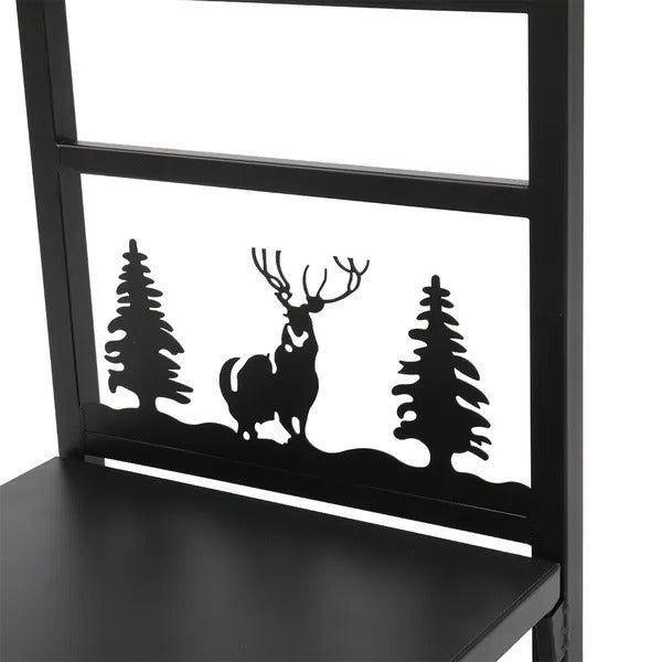 Wrought Iron Log Rack, Firewood Storage Holder, Heavy Duty Log Bin, Fireside Log Carrier For Fireplace Stove - view 5