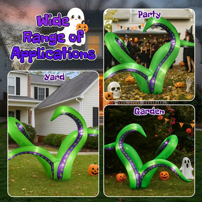 2 Pack Halloween Inflatable Octopus Tentacles Outdoor Decorations, Blow Up Hanging Decoration With Built-in LED Lights - view 8