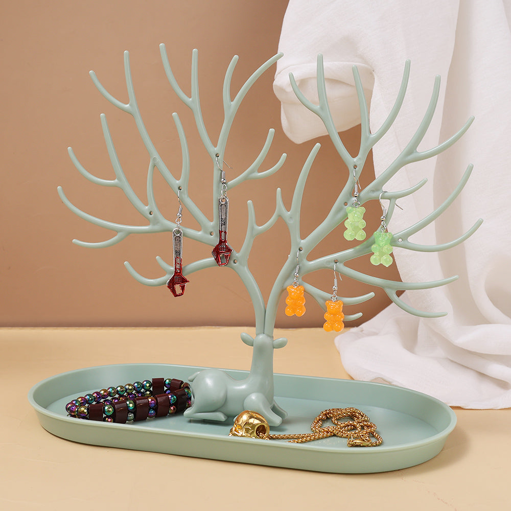 Deer Jewelry Display Stand Earrings Necklace Ring Jewelry Display Tray Jewelr Crystal Handle Antlers Jewelry Display - view 5