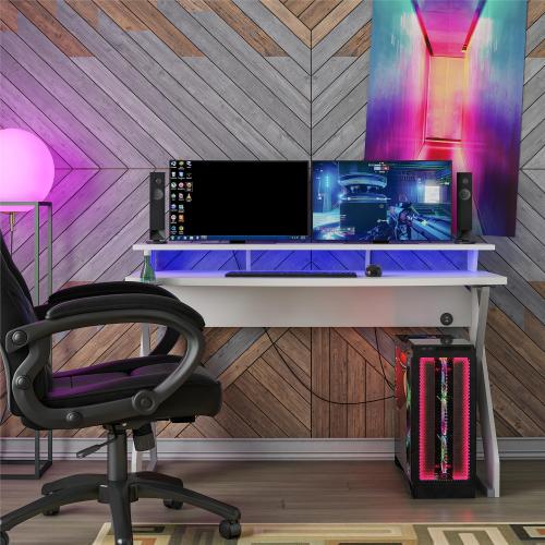 Xtreme Gaming Desk With Riser, White - view 6