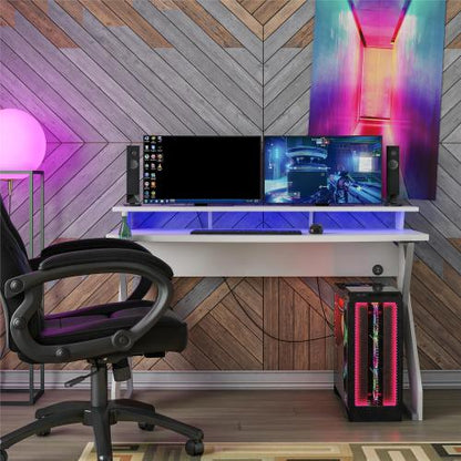 Xtreme Gaming Desk With Riser, White - view 6