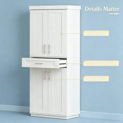 Storage Cabinet With Adjustable Shelves 30 Inches X 15.75 Inches X 72 Inches For Kitchen - view 3