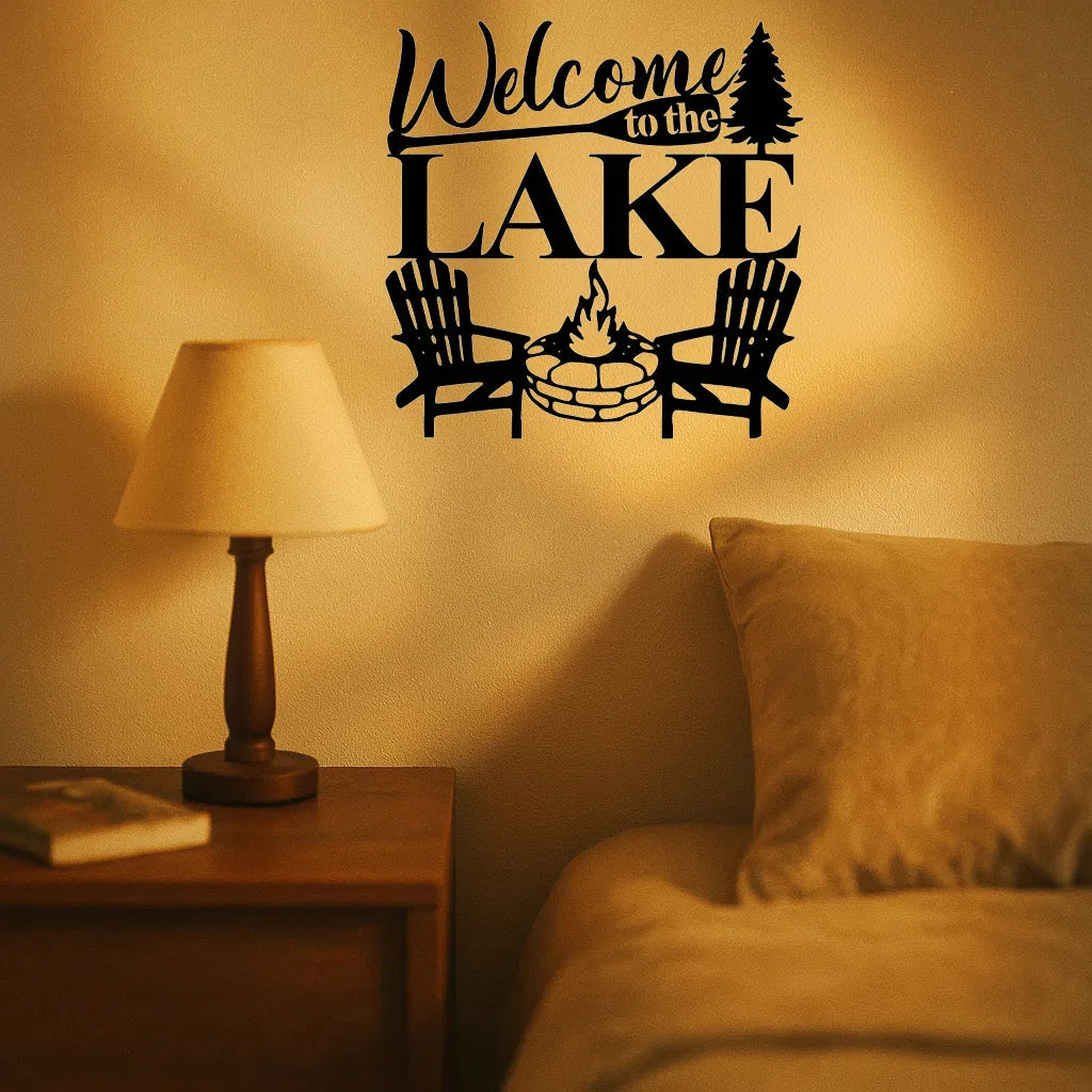Modern Abstract Lake Waterproof Rust Resistant iron Wall Art Living Room Bedroom Office Patio Decor - view 7