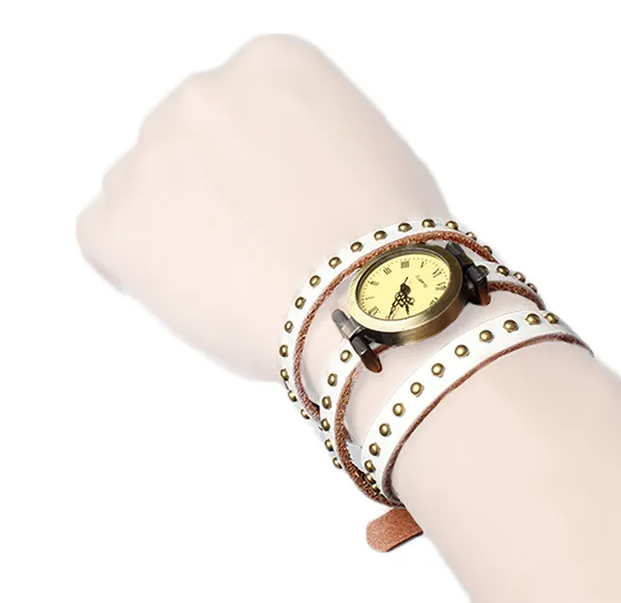 Fashionable Rivet Leather Belt Retro Watch Hand Chain - view 3