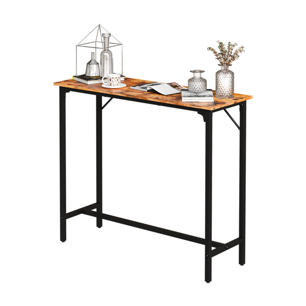 43-Inch Bar Table (Brown) - 209 Lbs Capacity Pub Height Table With Durable MDF Top & Metal Frame