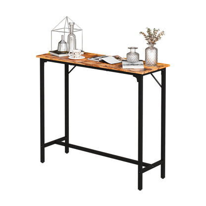 43-Inch Bar Table (Brown) - 209 Lbs Capacity Pub Height Table With Durable MDF Top & Metal Frame