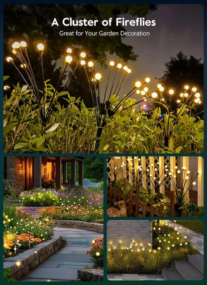 Solar Garden Lights - 4 Pack 48 LED Firefly Lights With 2 Lighting Mode, Sway By Wind - view 2