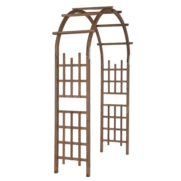 7FT Wooden Garden Arbor, Wedding Arch Backdrop Stand For Ceremony Party