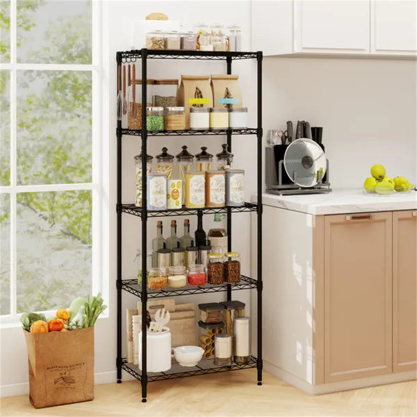 5-Tier Heavy-Duty Metal Wire Shelving, 750 LBS Total Load With Multi-Grade Per Shelf Capacity For Garage & Kitchen - view 6