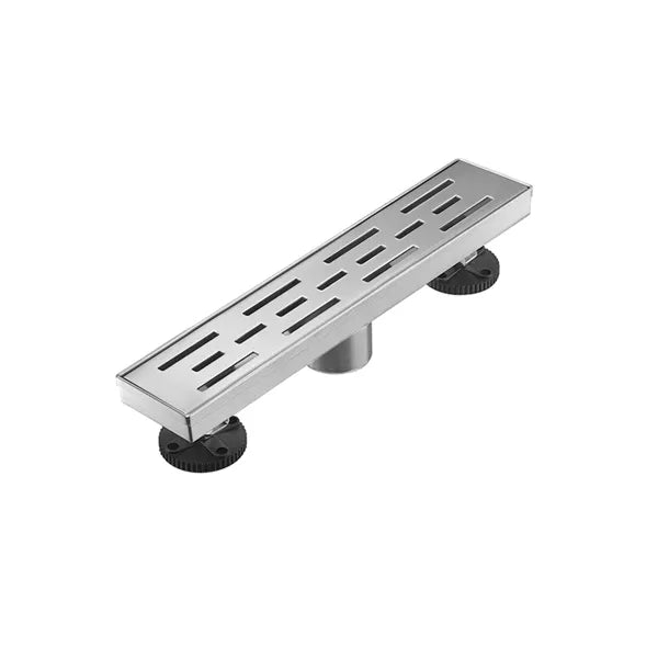 12 Inch Linear Shower Drain With Removable Brick Patterned Grate Cover