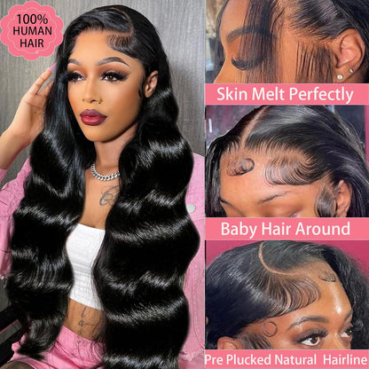13x6 Front Lace Human Hair Wig Body Wave, Natural Color, 150 Percentage Density - view 3