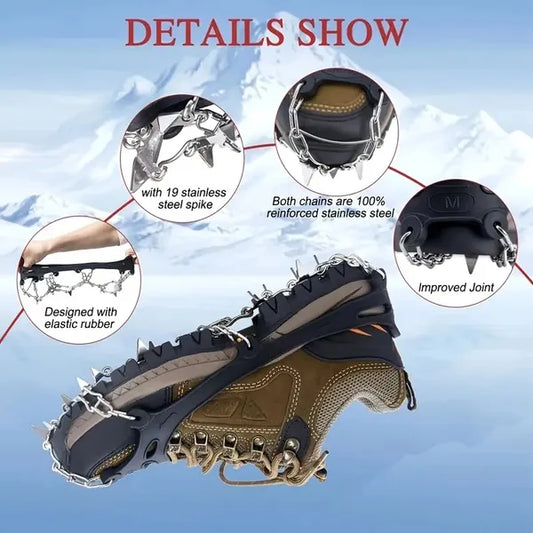 Universal Anti-slip Grip Spikes, Upgraded Universal Anti-slip Spikes For Ice Skates And Boots, With 19 Steel Spikes - view 2