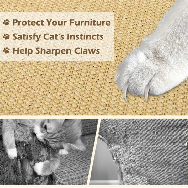 4-Pack 32" x20" Natural Sisal Cat Scratching Mats, Multifunctional Resting & Play Pads For Multi-Cat Households - view 2