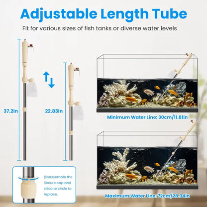Multifunctional Electric Aquarium Gravel Cleaner Kit Length Adjustable Automatic Fish Tank Vacuum Cleaner - view 4