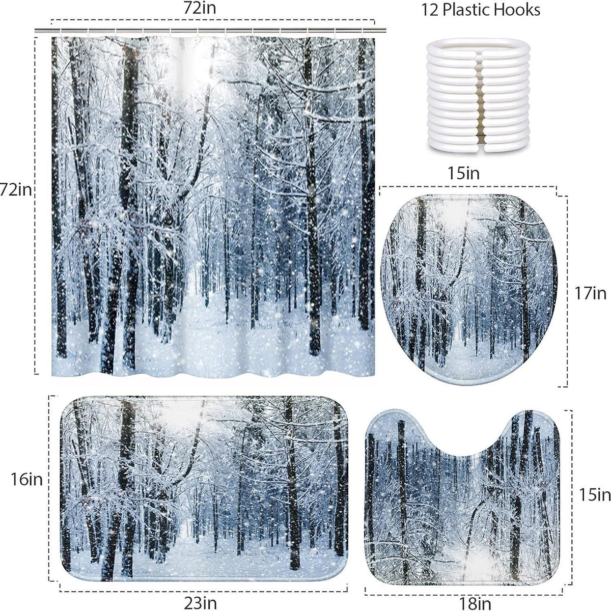 Decorative Artificial Plants Shower Curtain Textile Washable - view 2