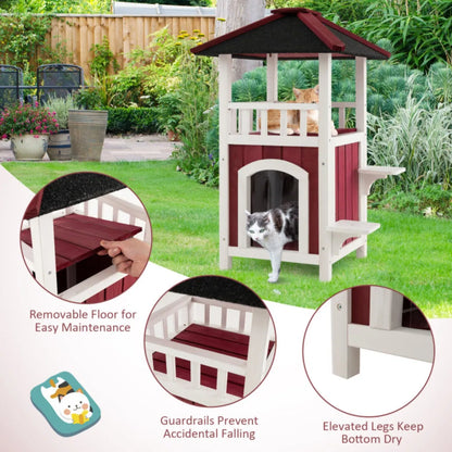34" H Wooden Cat House - view 3