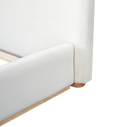 Elegant Upholstered Bed With Solid Wood Frame, Unlocking A New Experience Of Comfortable Sleeping, Queen, White - view 3