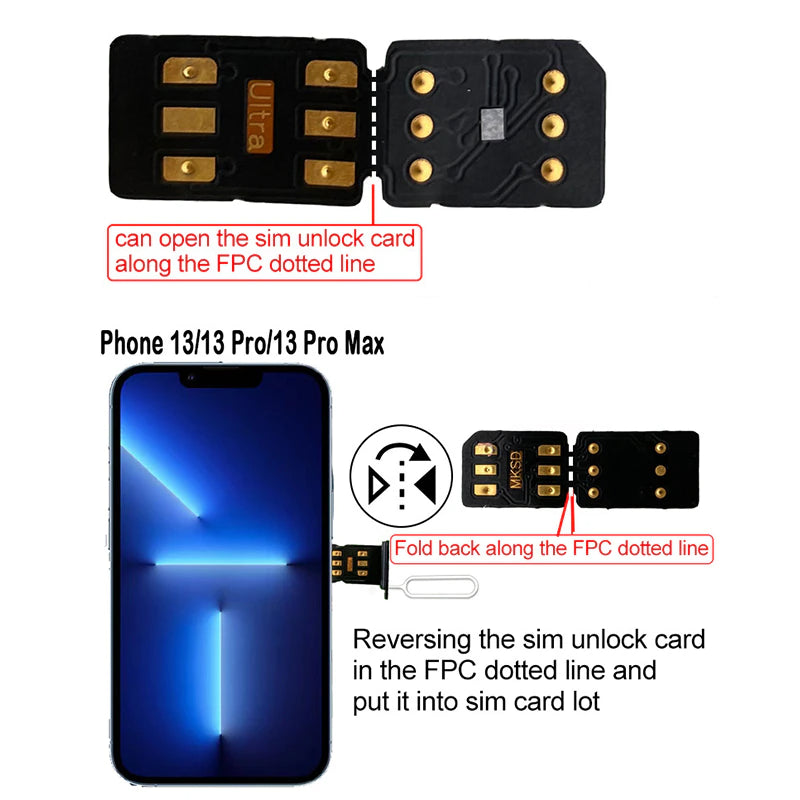 MKSD Ultra V5.3 Unlock Card RSIM Chip Service iPhone 14 13 12 11 X XR 8 7 6 2023 - view 7