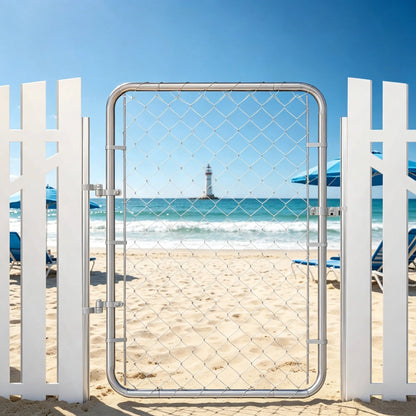 32 x 46 in Adjustable Chain Link Fence Gate, Fits 2-4 ft (W) x 4 ft (H) Openings, for Garden & Farm, Posts Not Included - view 3