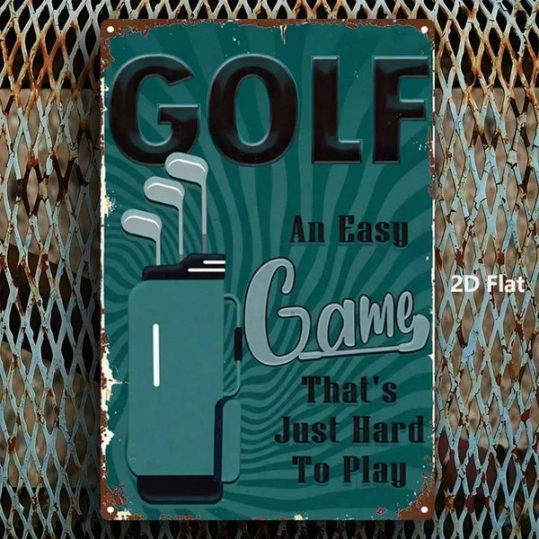 Vintage Golf Club Metal Sign 8x12 Inch Retro Farmhouse Wall Decor, Classic 2D Flat Metal Plaque For Home Bar Garage - view 4