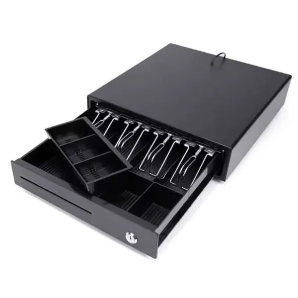 Electrically Opening Cash Drawer, Space-Saving Money Drawer With Coin & Banknote Tray - view 4