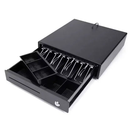 Electrically Opening Cash Drawer, Space-Saving Money Drawer With Coin & Banknote Tray - view 4