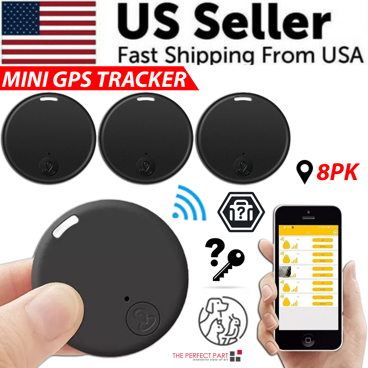 Rastreador Bluetooth GPS — llaves, mascotas y más