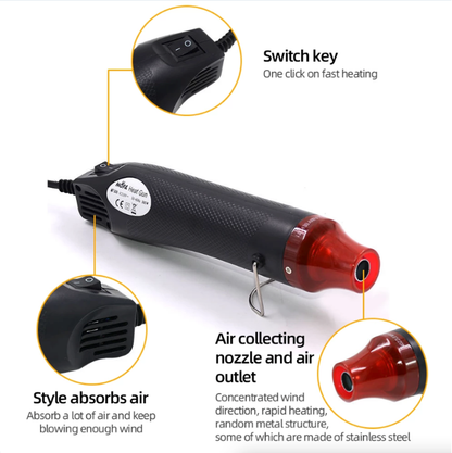 Mini Heat Gun DIY Electric Nozzles Tool Hot Air Gun Embossing Drying Paint USA - view 7