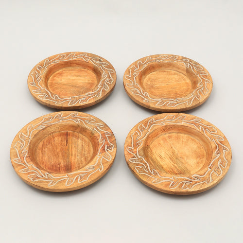 Handcrafted Wood Charger Plate Wooden Dinning Placemat Artisan Wood Tableware - view 7