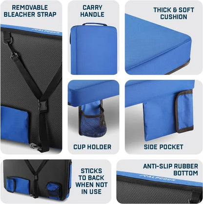 Alpcour Portable Extra Thick Stadium Seat Cushion - 21x 15 Inch Bleacher Cushion With Side Pocket - view 5