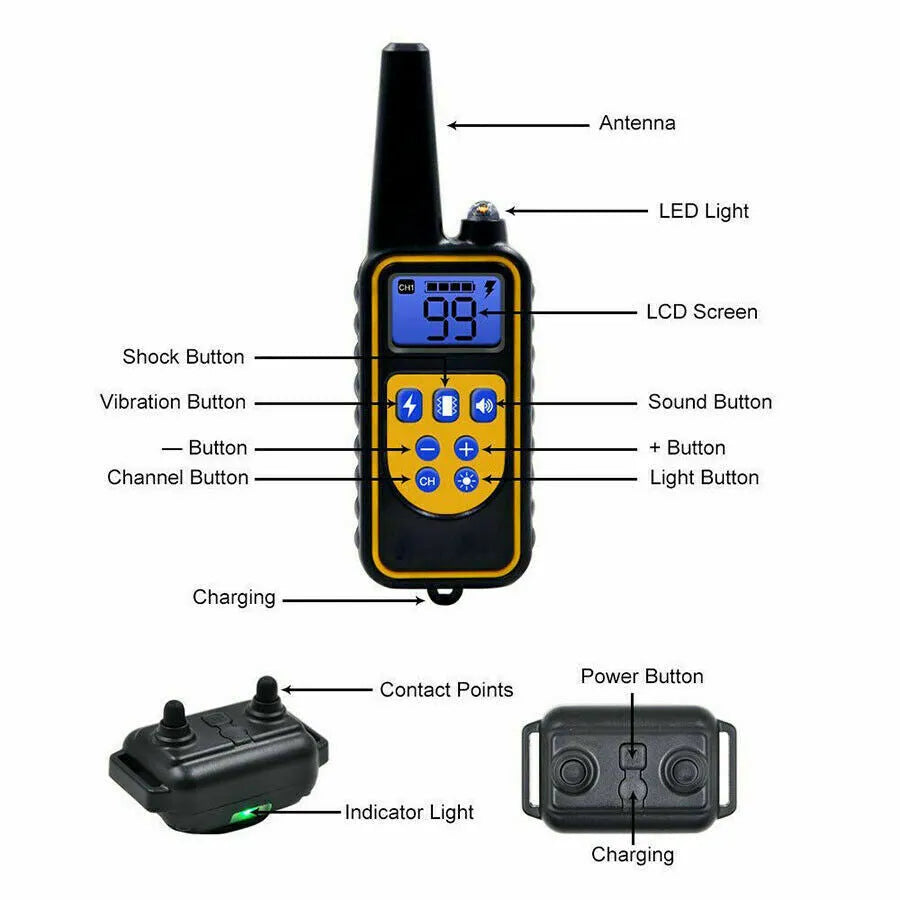 3000 FT Dog Training US Collar Rechargeable Remote Shock PET Waterproof Trainer - view 5