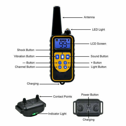 3000 FT Dog Training US Collar Rechargeable Remote Shock PET Waterproof Trainer - view 5