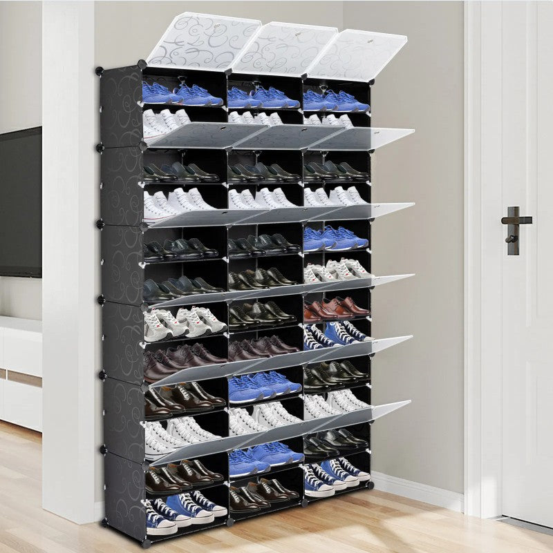 12 Layer Portable 72 Pairs Shoe Rack Storage Rack 36 Grid Tower Rack Storage Cabinet Bracket - view 4
