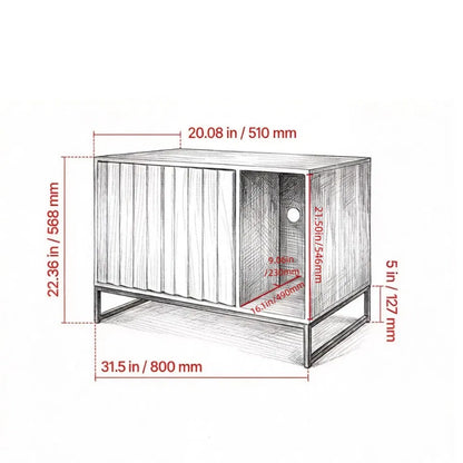Wooden Cat Box Cabinet - view 2