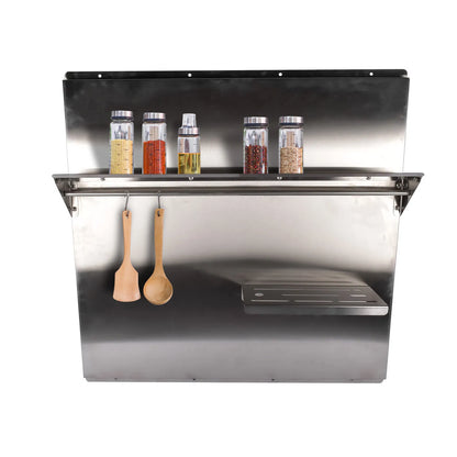 Range Backsplash with Shelf 29.5 x 29.5 Inch Range Hood Wall Shield for Range Hood Stainless Backsplash with Storage - view 3