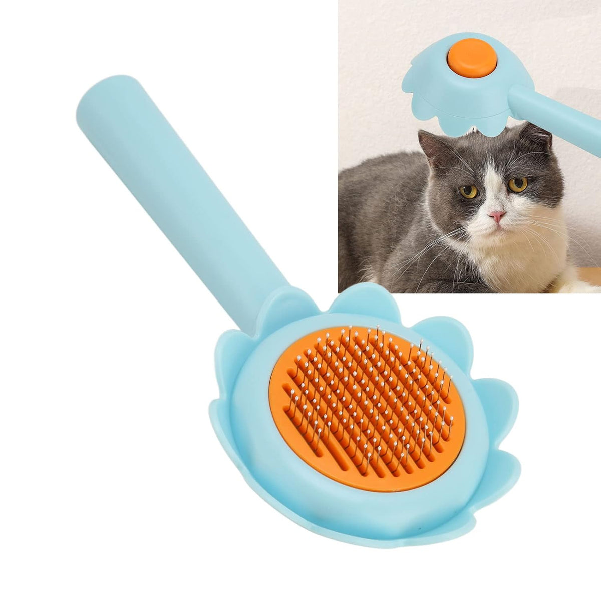 Cat Brush Dog Shedding Brush Flower Shape Stainless Steel Self Cleaning For Dog For Pet Supplies, Cat Grooming Brush - view 8