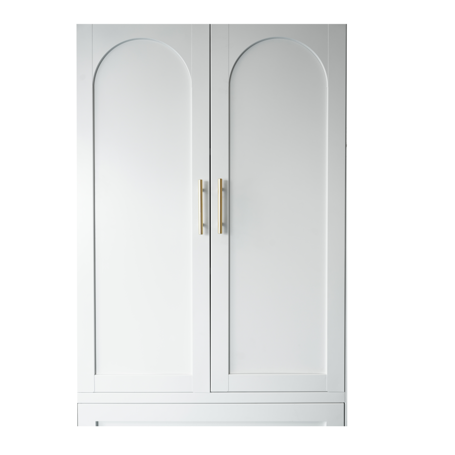 71inch Tall Metal Wardrobe Cabinet With 2 Drawers And Hanging Rod, 2 Doors Wardrobe Closet With Shelf For Bedroom - view 2