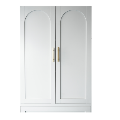 71inch Tall Metal Wardrobe Cabinet With 2 Drawers And Hanging Rod, 2 Doors Wardrobe Closet With Shelf For Bedroom - view 2