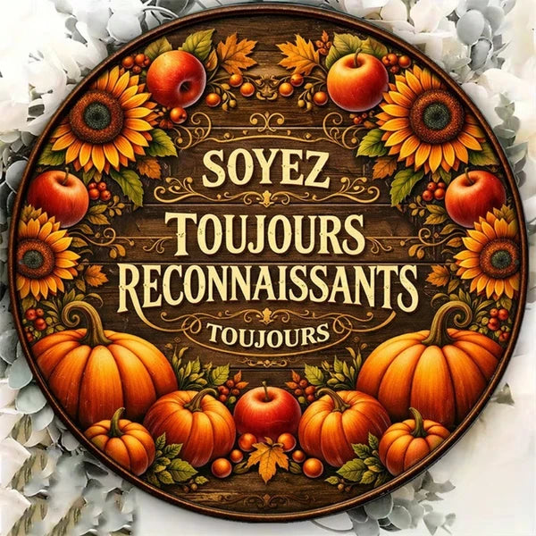 1pc 8x8in Autumn Harvest 2D Flat Round Sign, Harvest 2D Flat Round Sign, Flat Round Sign - view 5