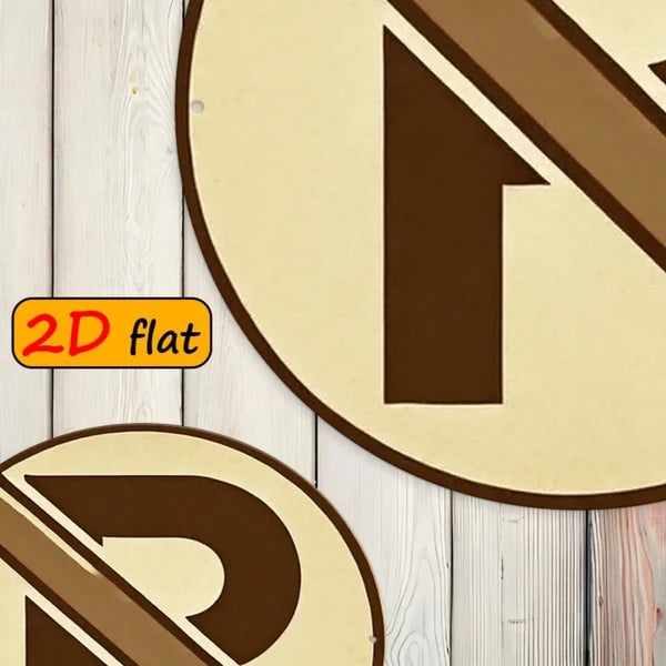 2D Flat No Parking Symbol Aluminum Round Outdoor Sign, Round Outdoor Sign, Sign - view 3