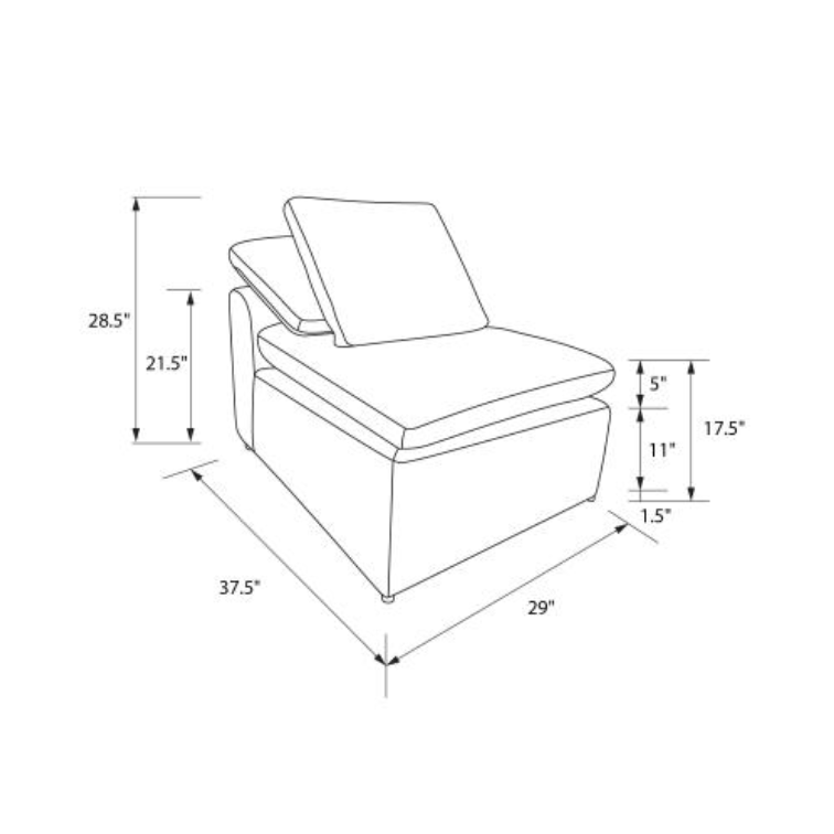 York Modular Armless Chair - view 4