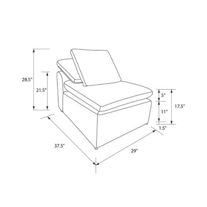 York Modular Armless Chair - view 4