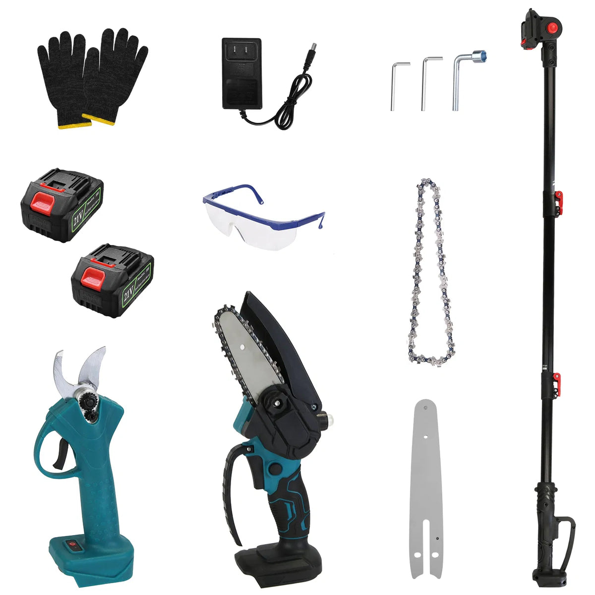 4 In 1 Cordless Pruning Shear And Electric Chainsaw With Max 5.5FT Extension Poles Pole Saw SK5 Blade Brushless Pruning - view 7