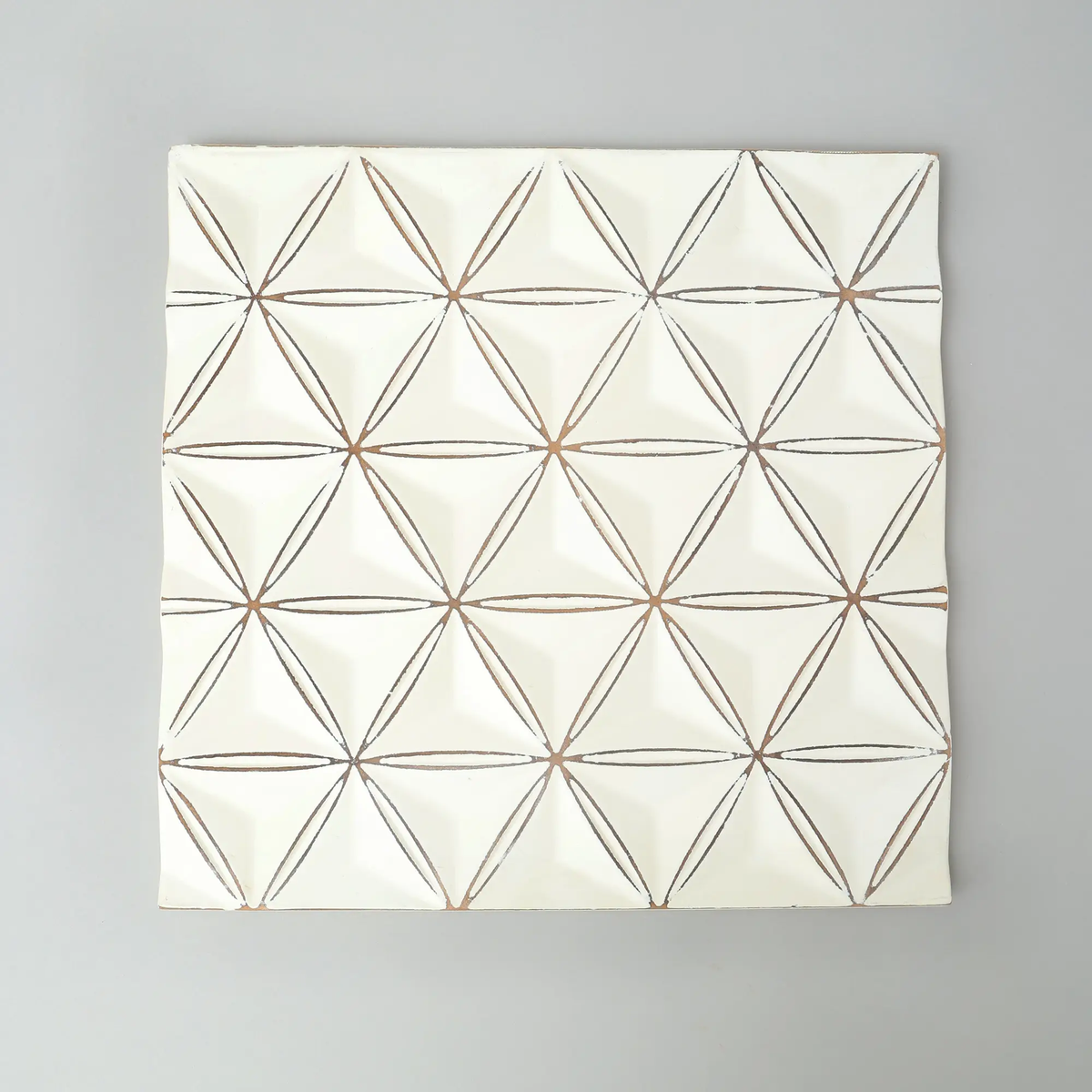 White Square Shape Handcrafted MDF Wall Decor 16inchx16inch Elegant Home Accent - view 5