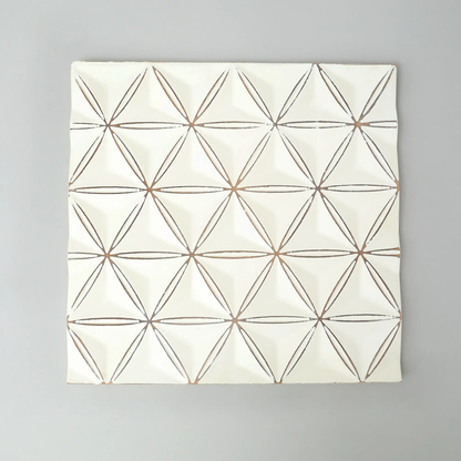White Square Shape Handcrafted MDF Wall Decor 16inchx16inch Elegant Home Accent - view 5