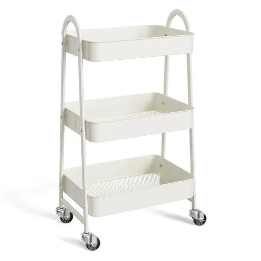 3-4-layer Practical Mobile Trolley, Metal Movable Storage Rack, With Lockable Casters - view 2