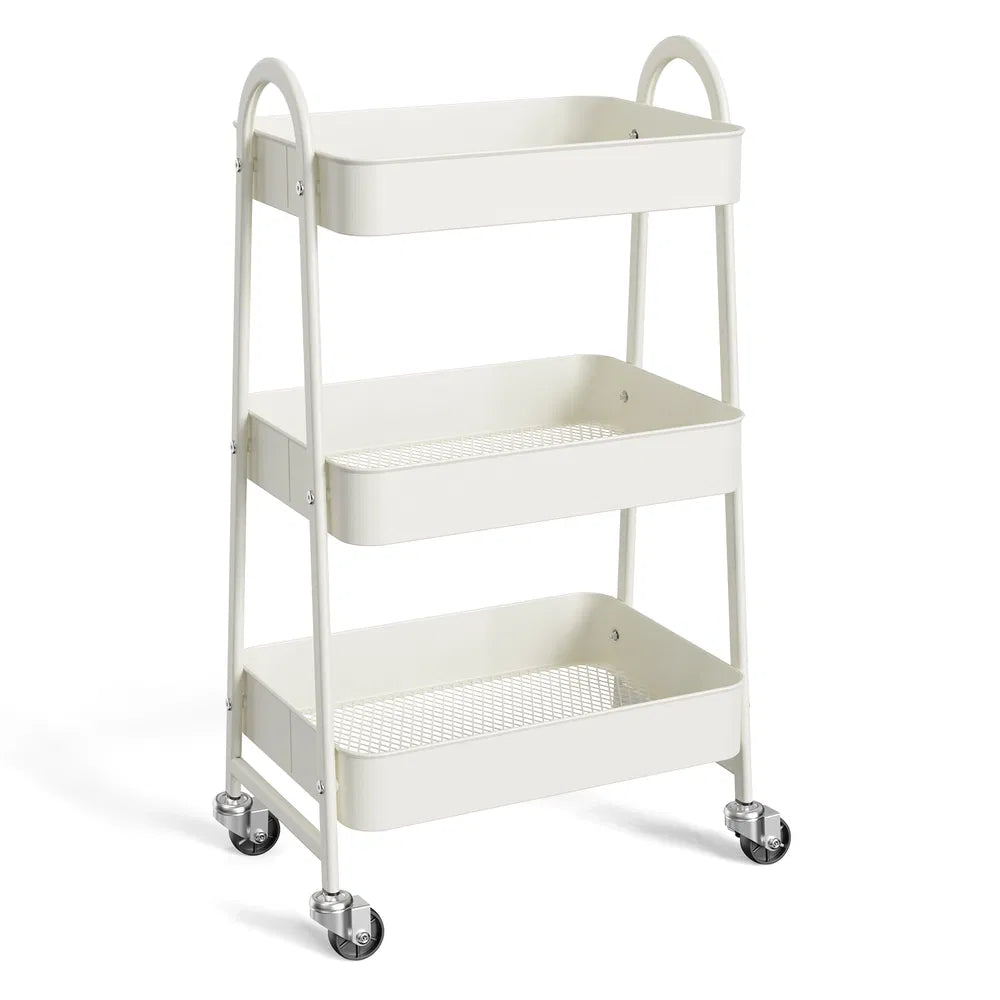 3-4-layer Practical Mobile Trolley, Metal Movable Storage Rack, With Lockable Casters - view 2