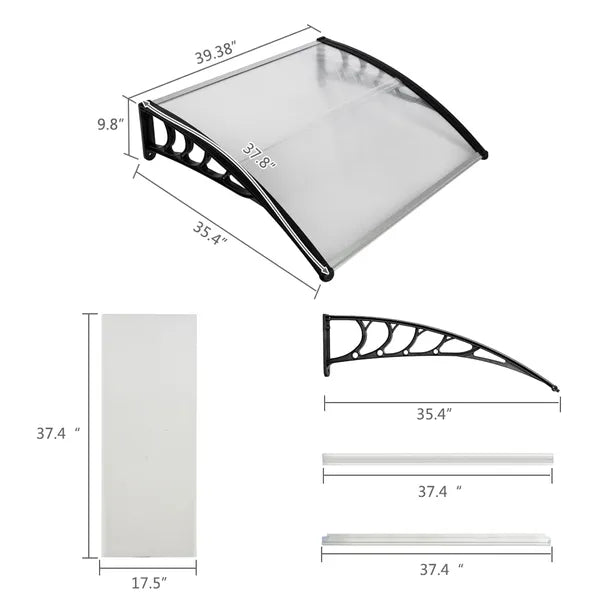 HT-100 X 96cm Household Application Door & Window Rain Cover Eaves Black Holder - view 5