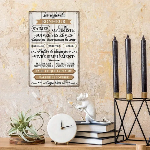 Vintage French Inspirational Quotes Metal Sign Rustic Wall Art For Home Farmhouse Cafe Decor - view 6